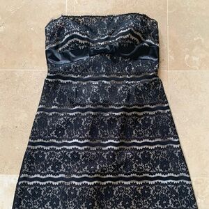 Elegant Black Lace Strapless Dress